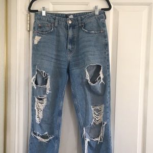 Distressed Mom Jeans